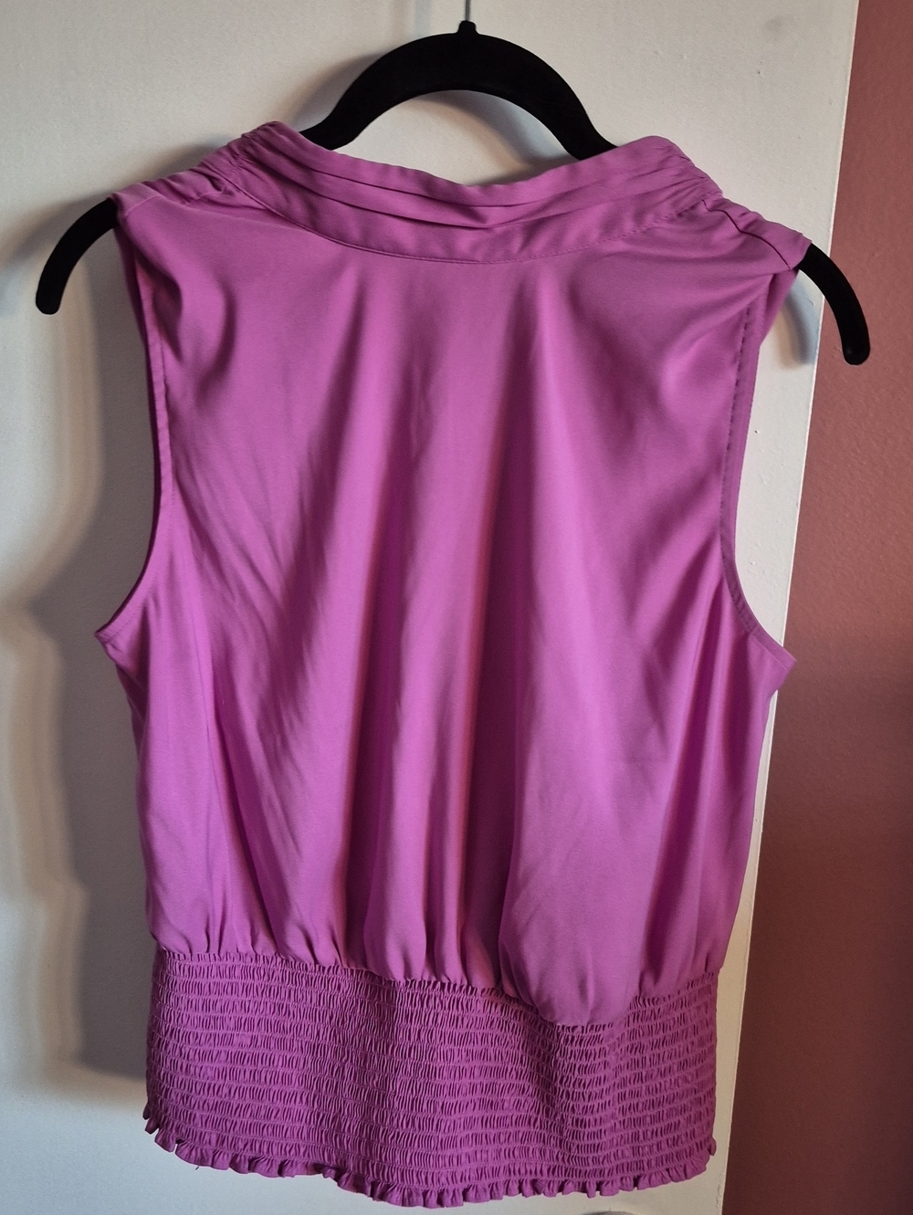 Sleeveless Muave Gathered Waist Women's Dress Top